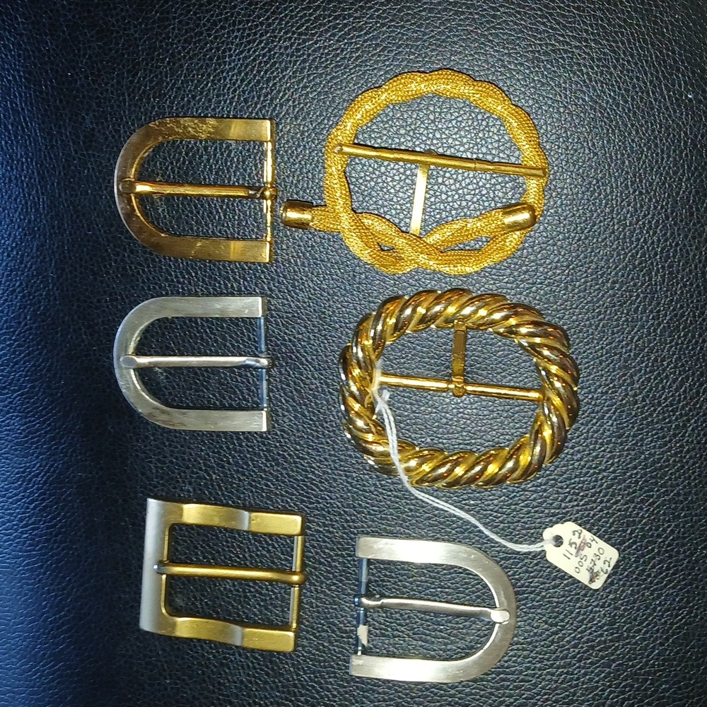 Crafters' Special UNUSED Unisex BRASS Belt Buckles Lot of 6